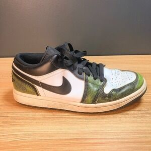 Nike Air Jordan 1 Low SE Wear Away Shoes Men's 7 Black/Electric Green DN3705-003